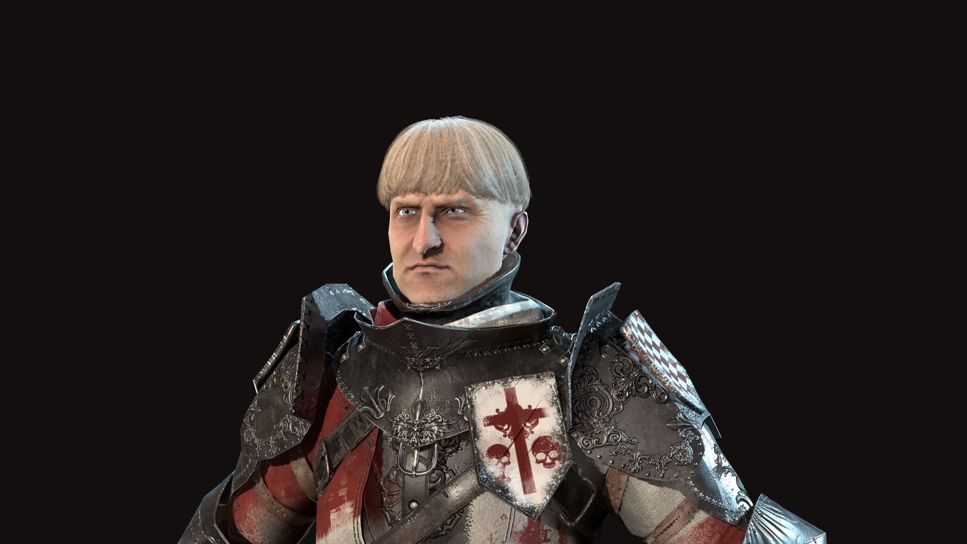 Knights knight in armor Low-poly 3D model_39