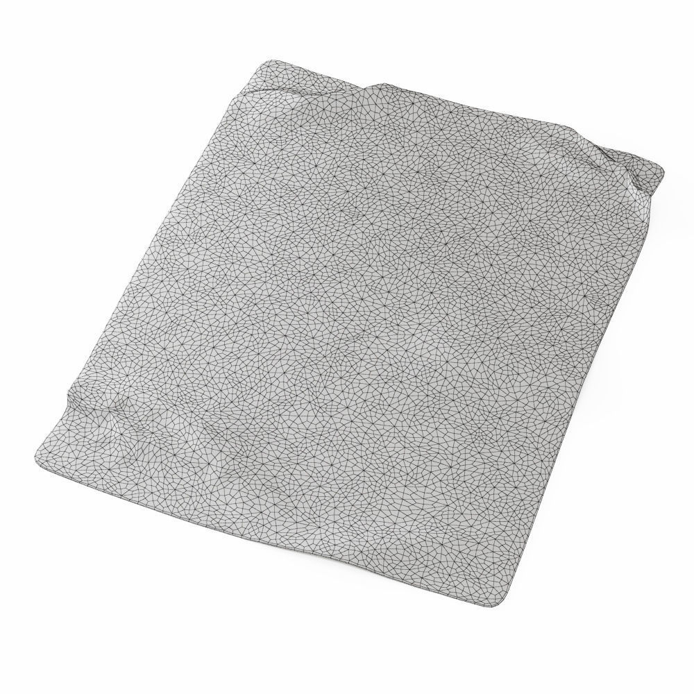 Red Angora Fur Rug 3D model_4