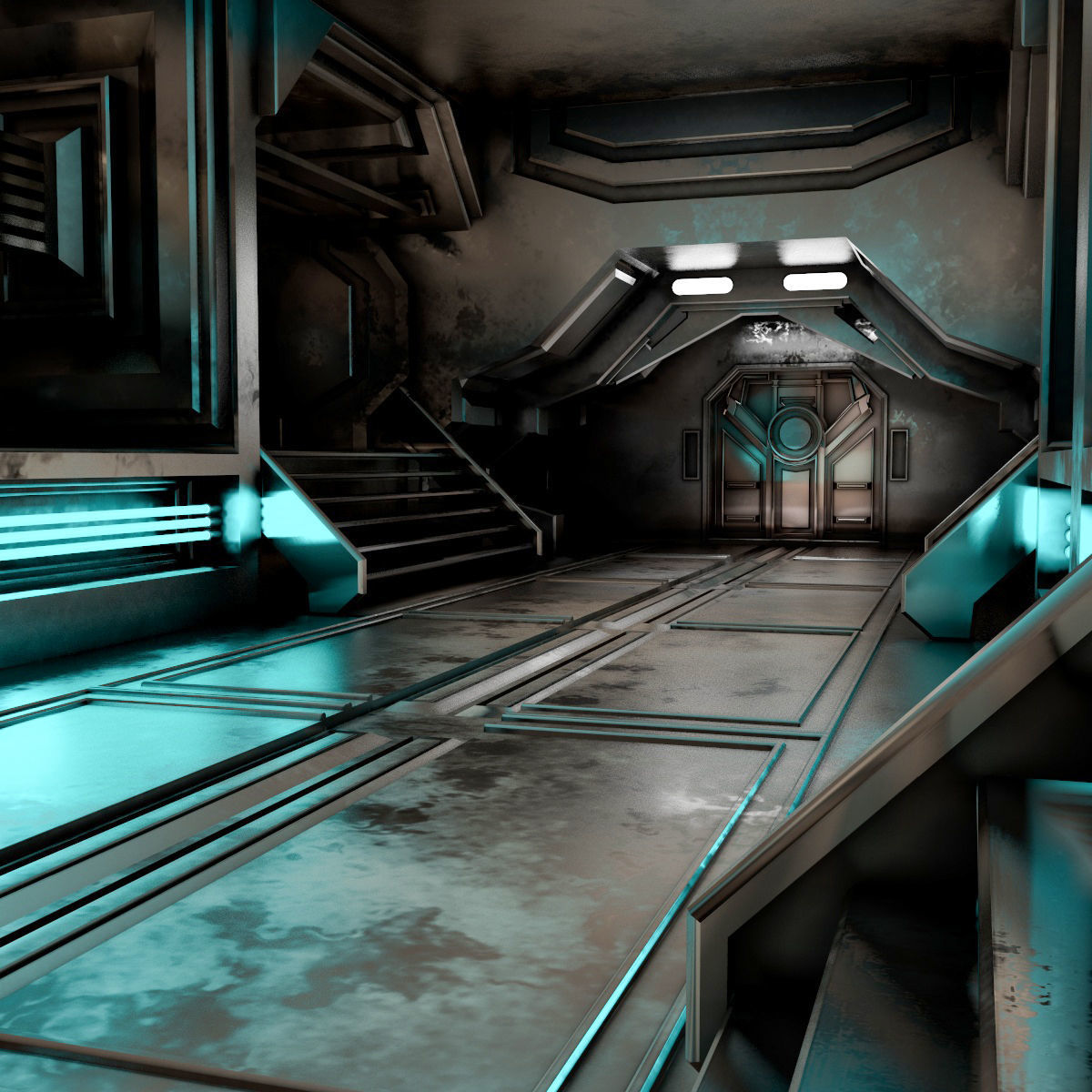 sci-fi Interior Low-poly 3D model_11