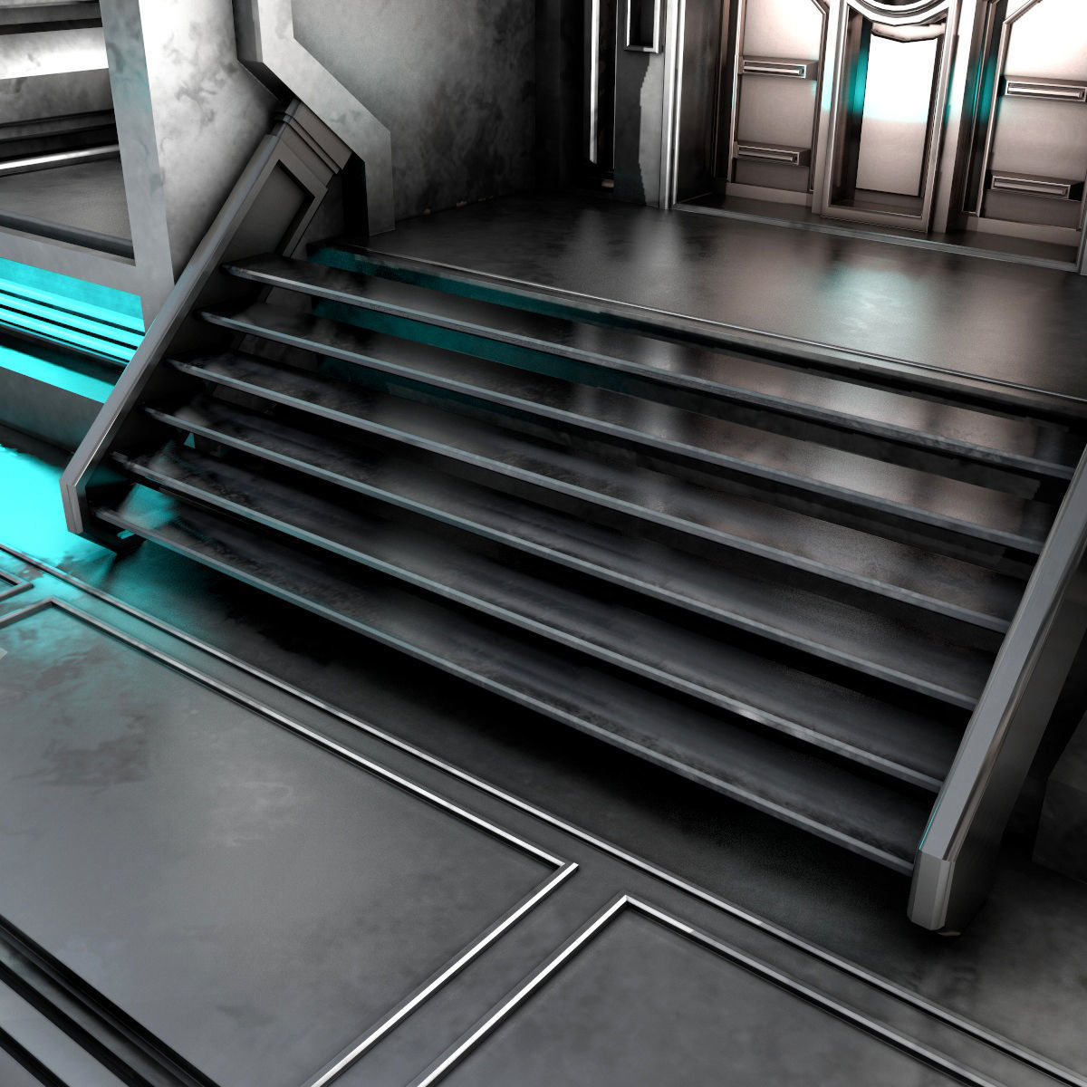 sci-fi Interior Low-poly 3D model_6