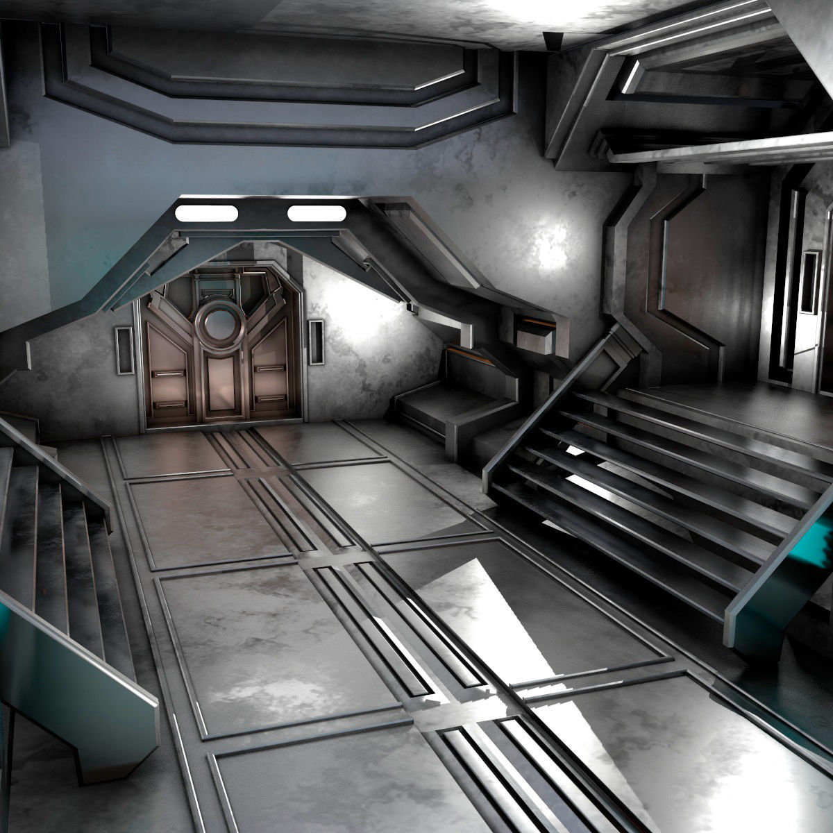 sci-fi Interior Low-poly 3D model_5