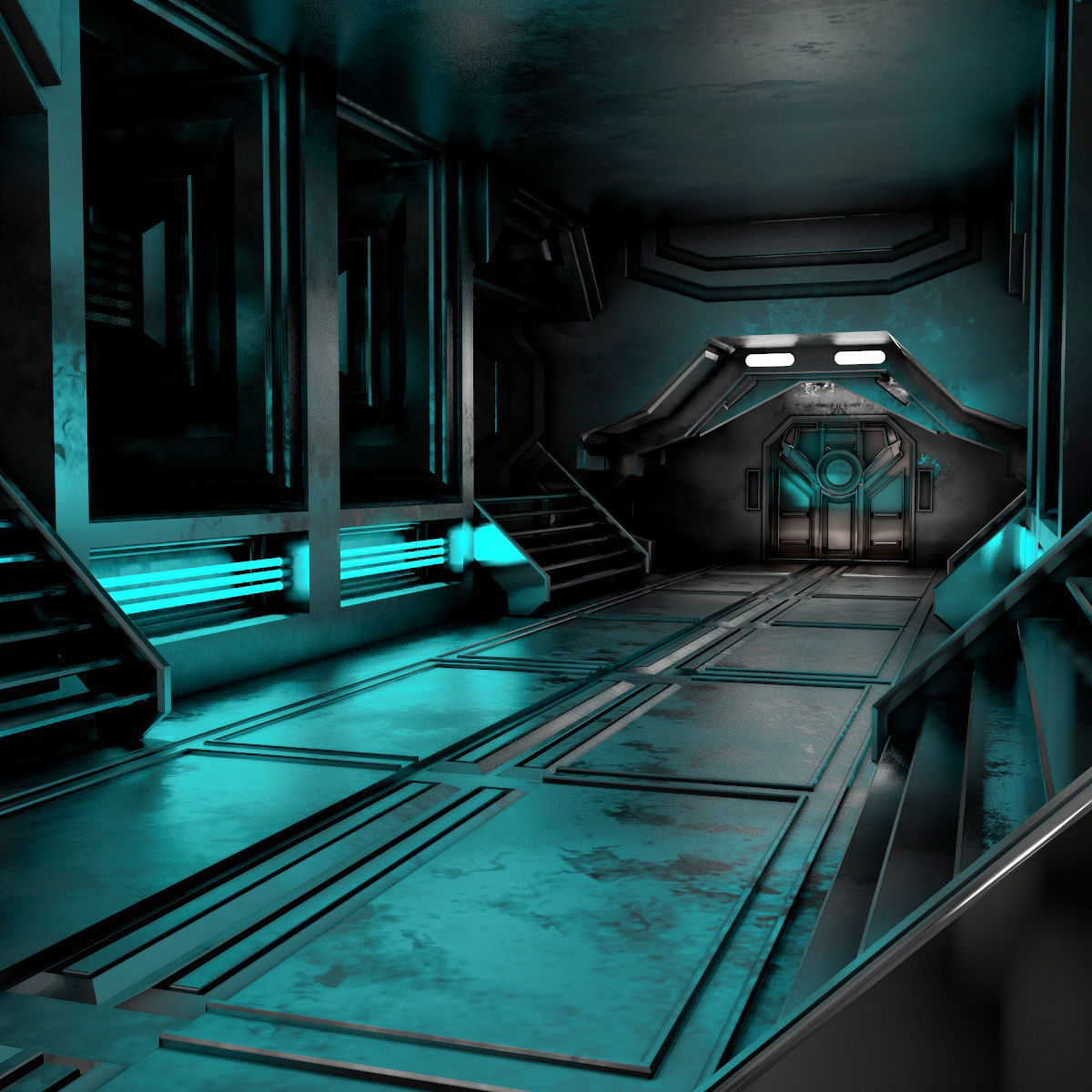 sci-fi Interior Low-poly 3D model_3