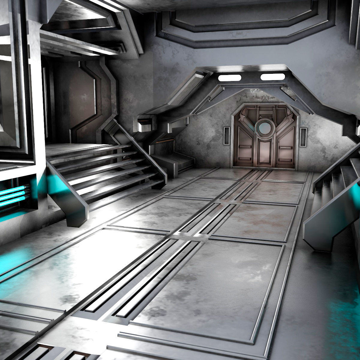 sci-fi Interior Low-poly 3D model_4