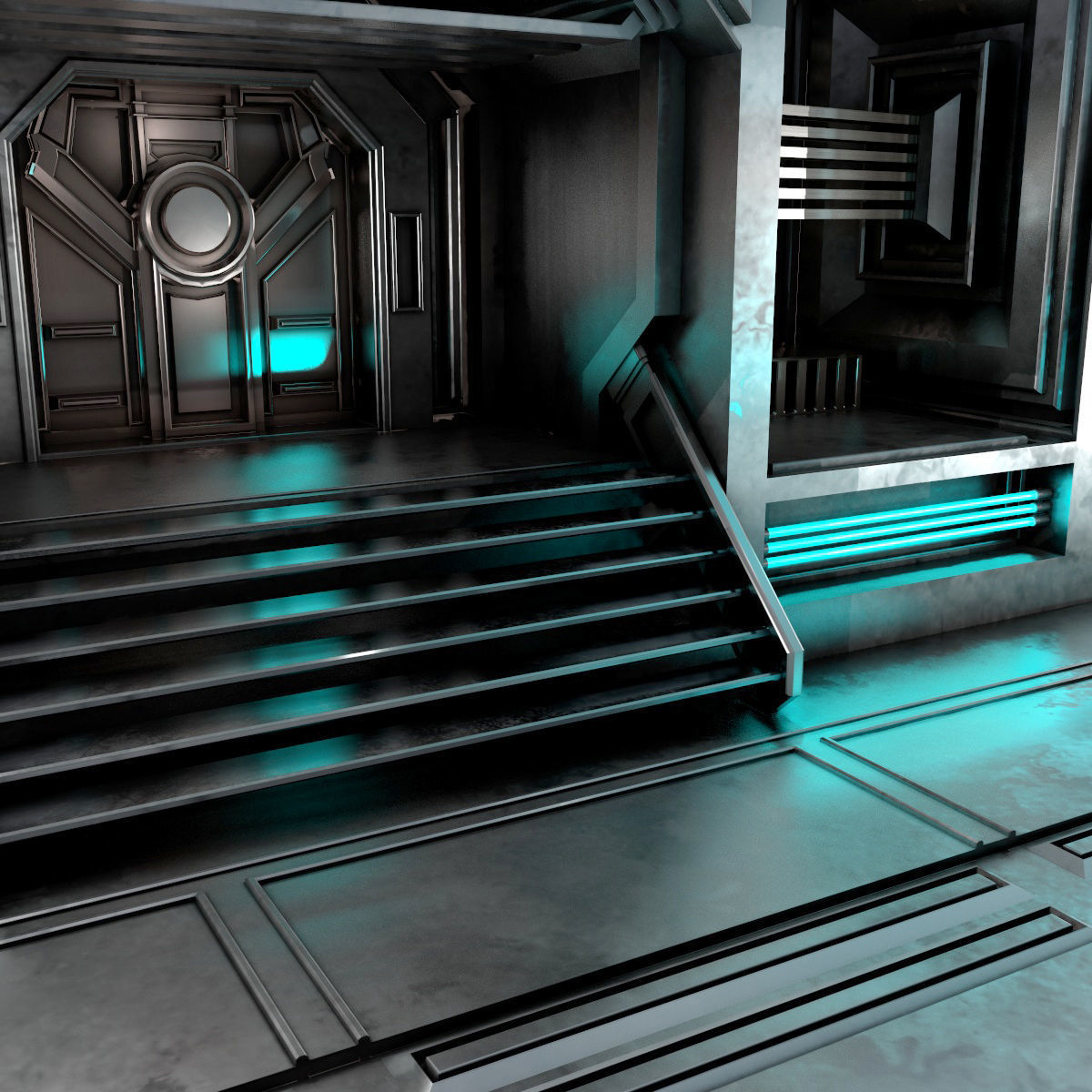 sci-fi Interior Low-poly 3D model_8