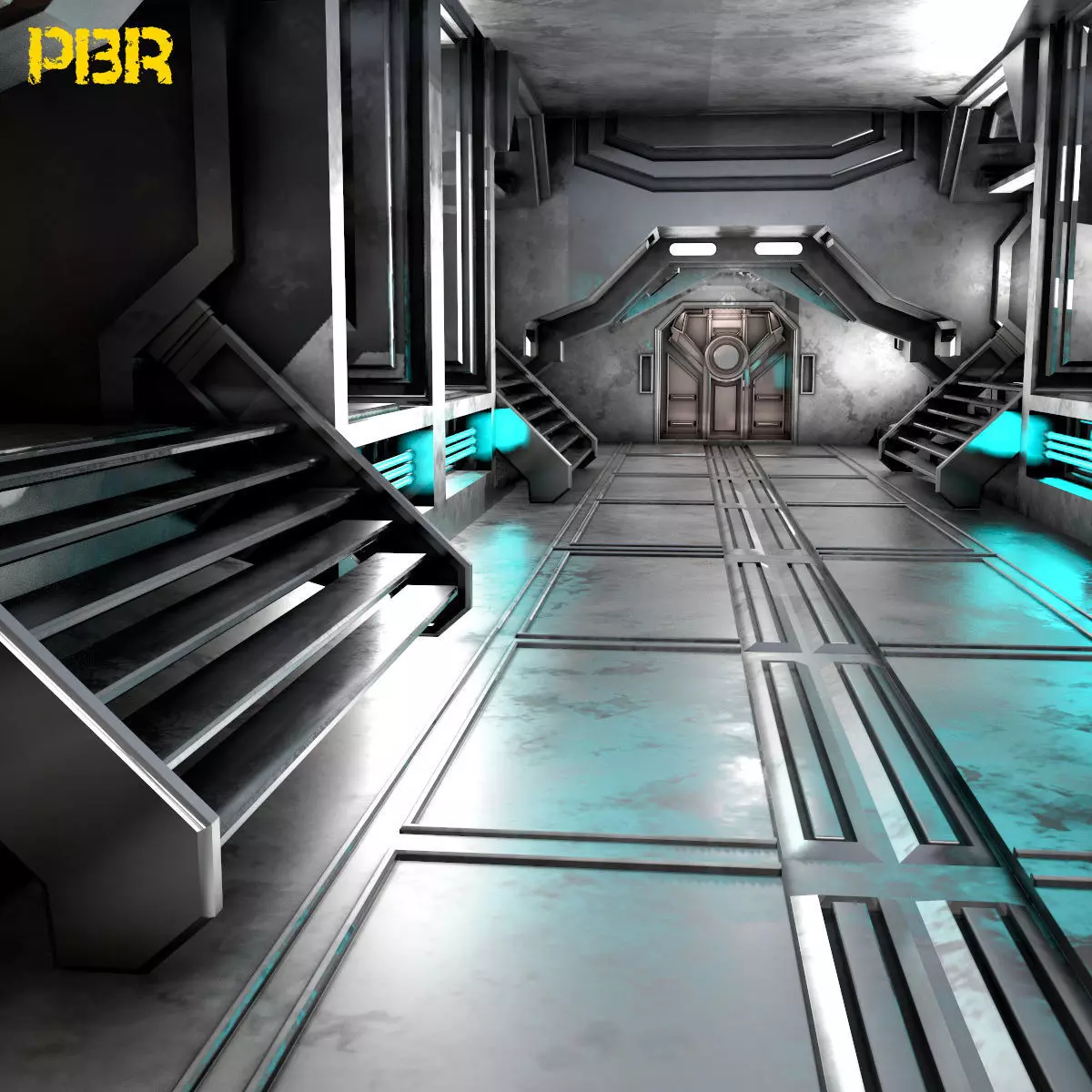 sci-fi Interior Low-poly 3D model_0