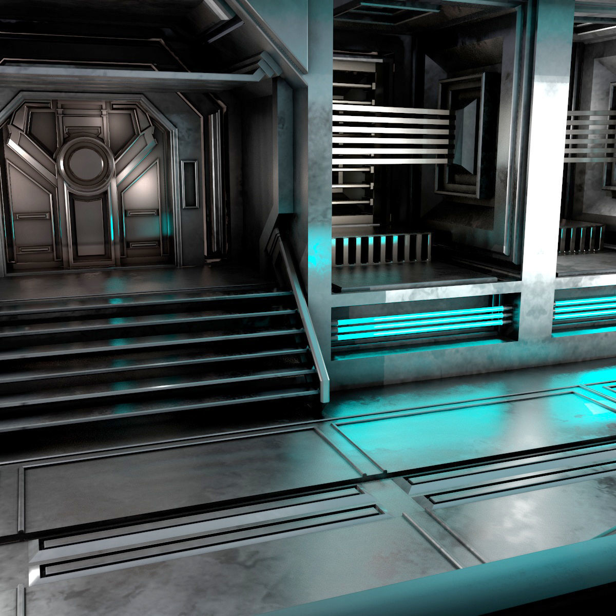 sci-fi Interior Low-poly 3D model_10