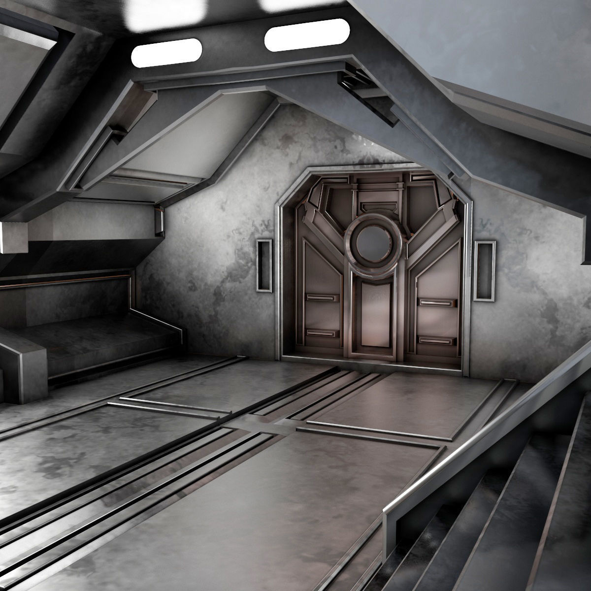 sci-fi Interior Low-poly 3D model_9