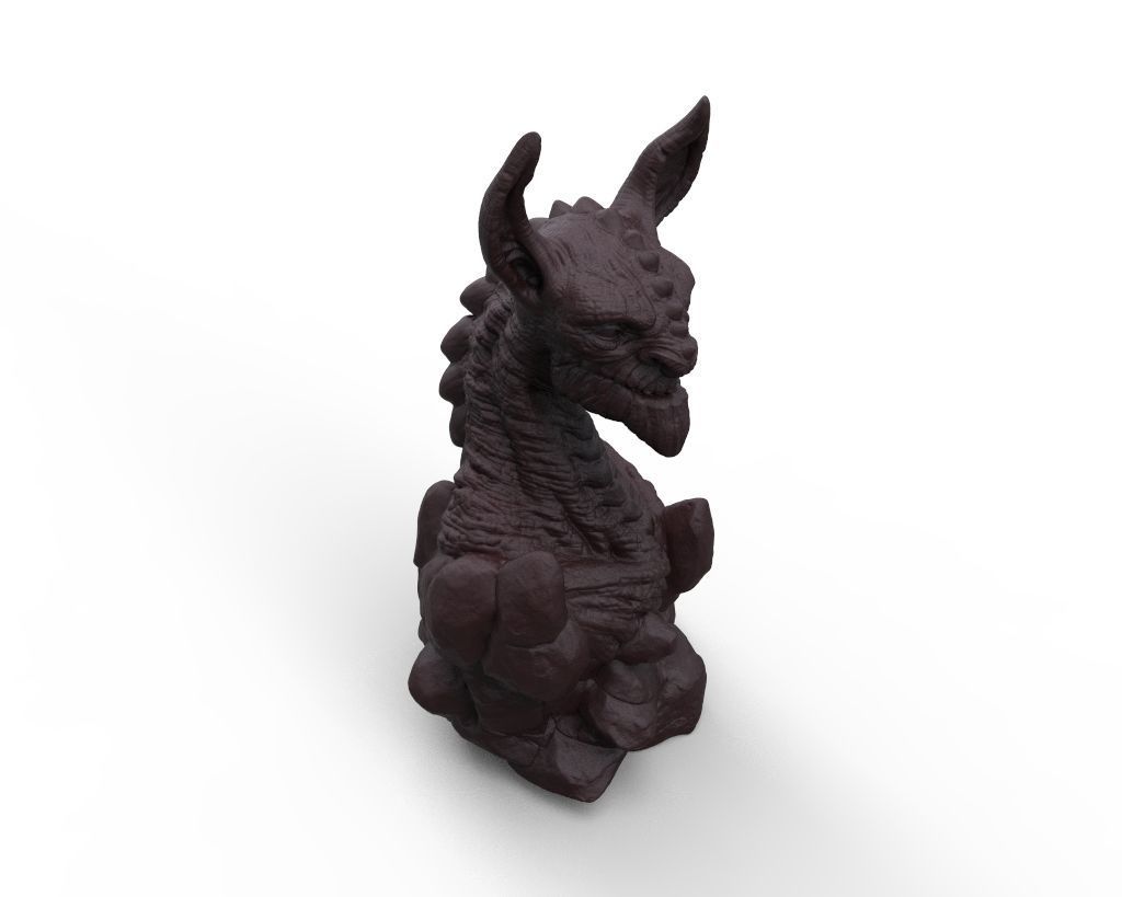 Lizard man Bust 3D print model_10