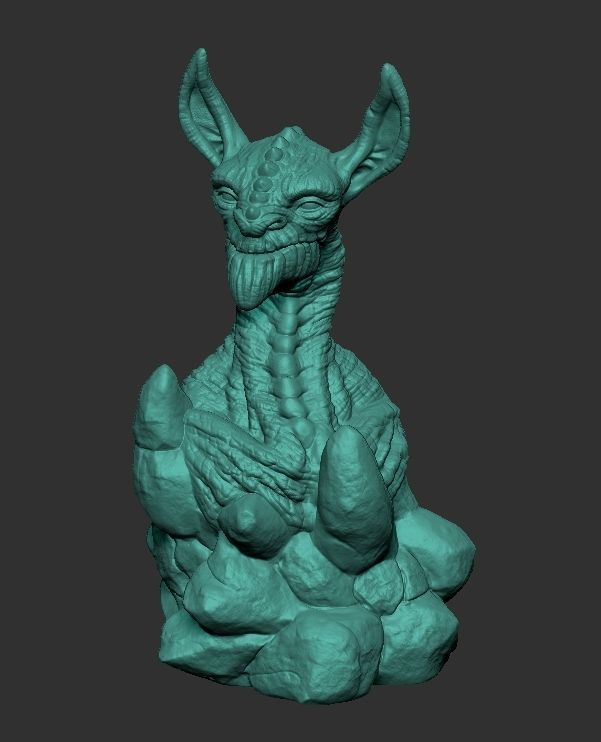 Lizard man Bust 3D print model_15