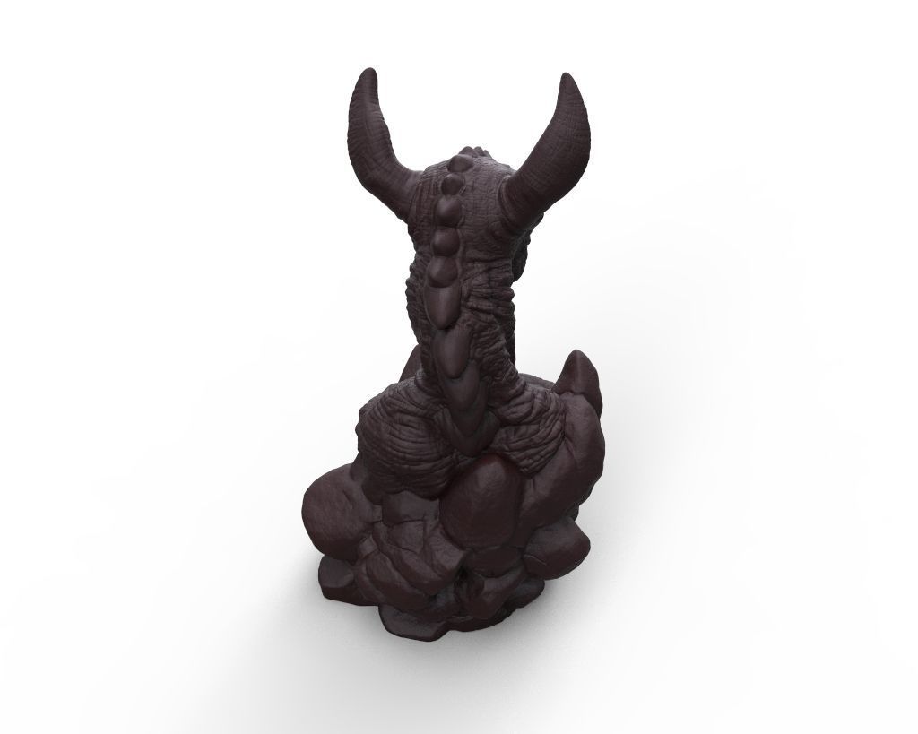 Lizard man Bust 3D print model_11