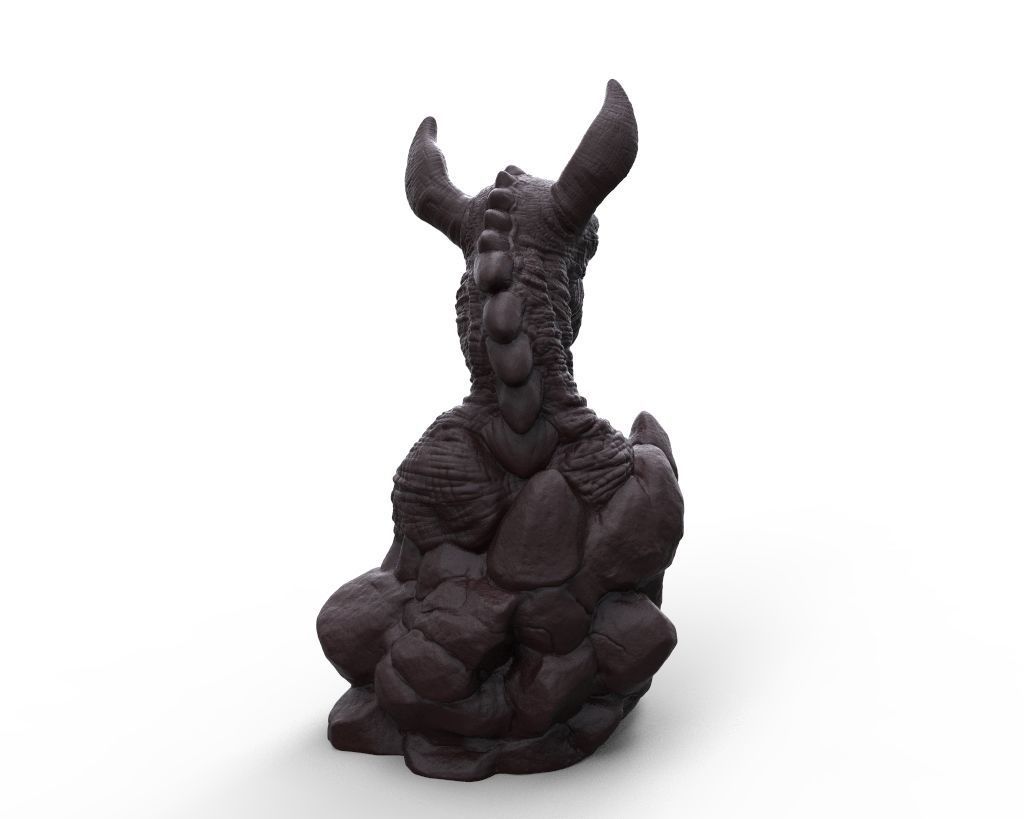 Lizard man Bust 3D print model_4