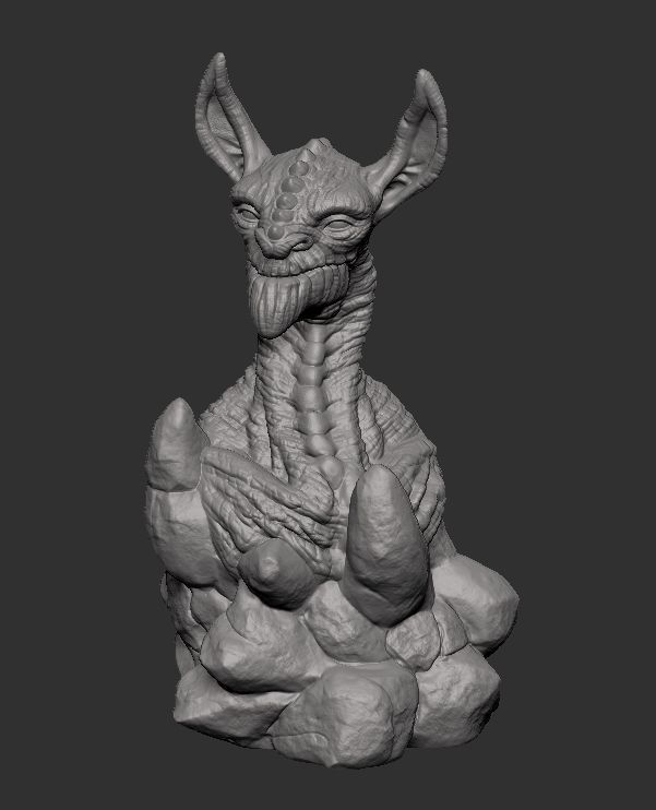 Lizard man Bust 3D print model_14