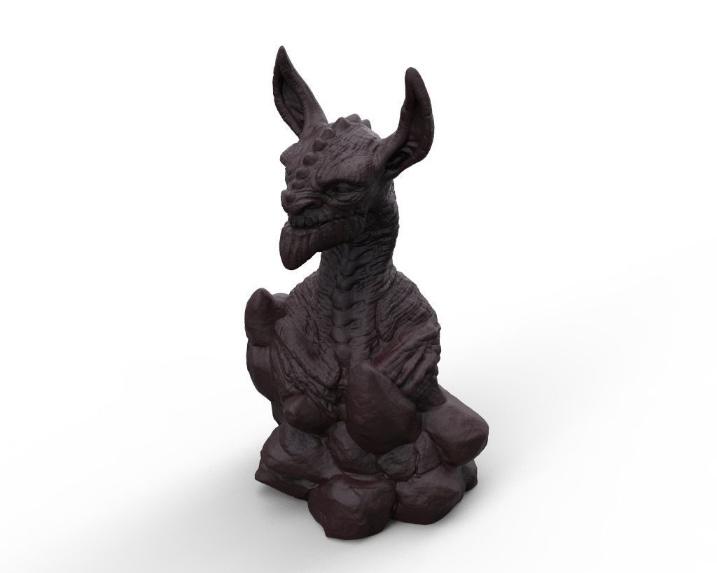 Lizard man Bust 3D print model_12