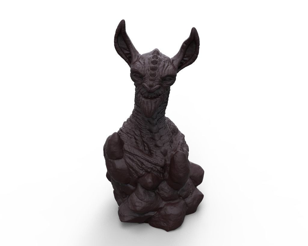 Lizard man Bust 3D print model_6