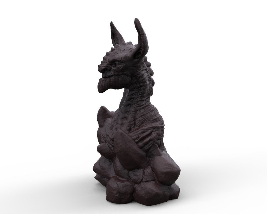 Lizard man Bust 3D print model_7