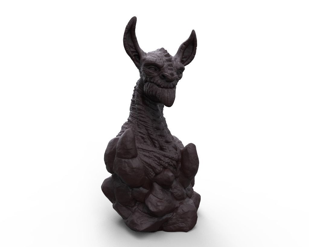 Lizard man Bust 3D print model_5