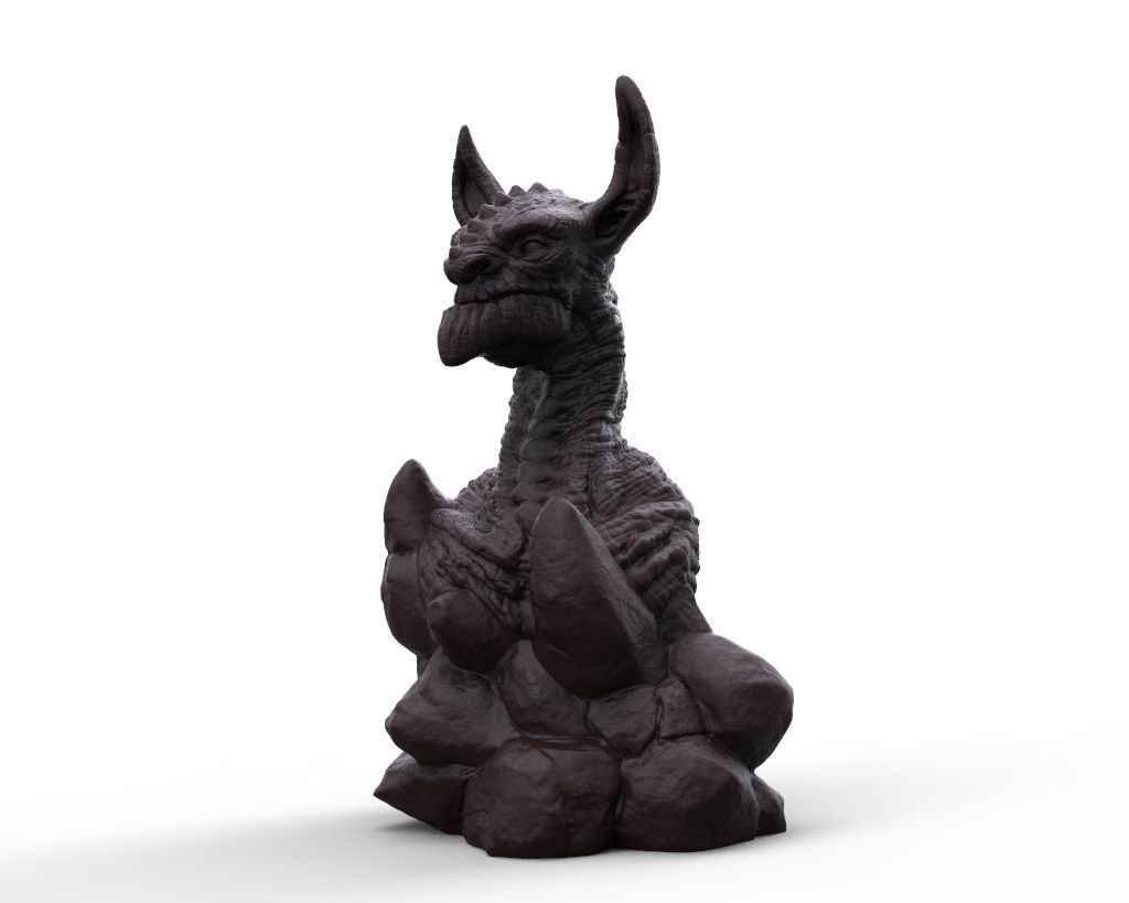 Lizard man Bust 3D print model_8