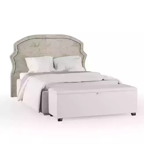 Set headboard bed and puff