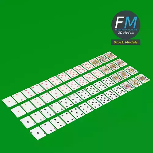 French playing cards deck 3D model