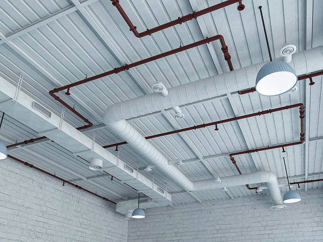 Loft office interior 2 3D model 7