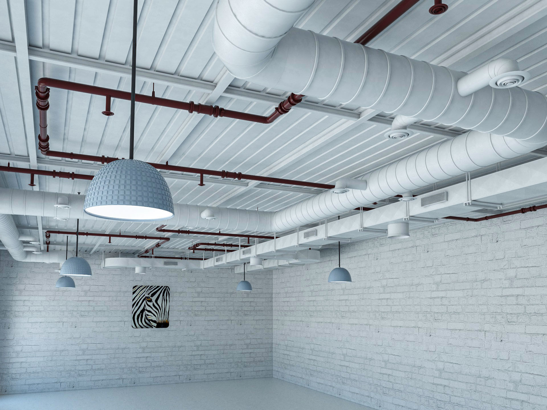 Loft office interior 2 3D model_9
