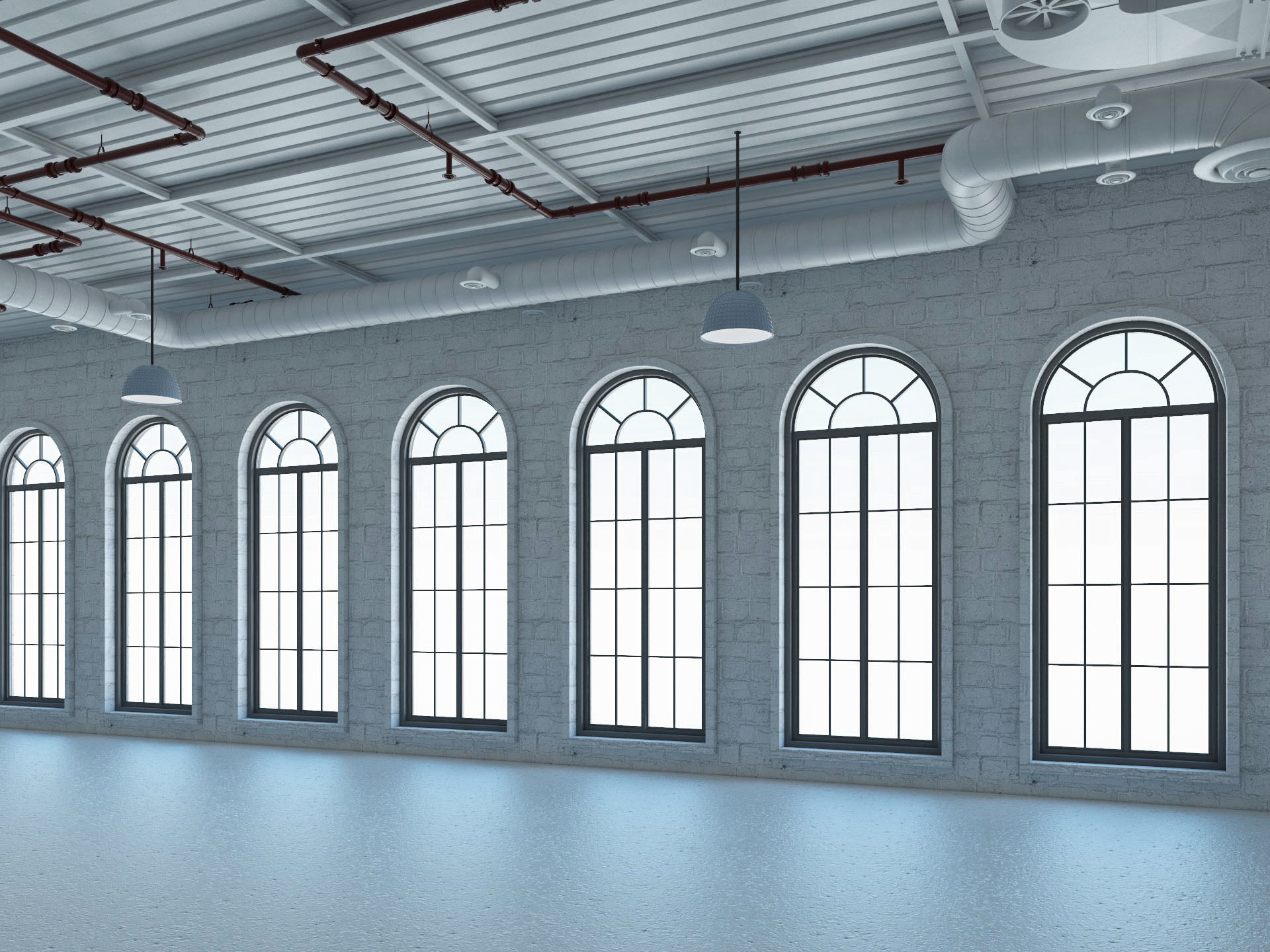 Loft office interior 2 3D model_2
