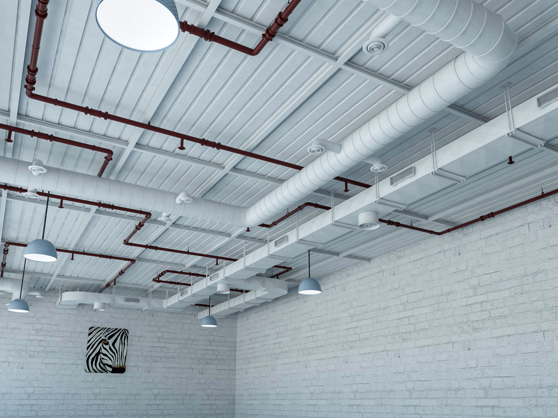 Loft office interior 2 3D model_7