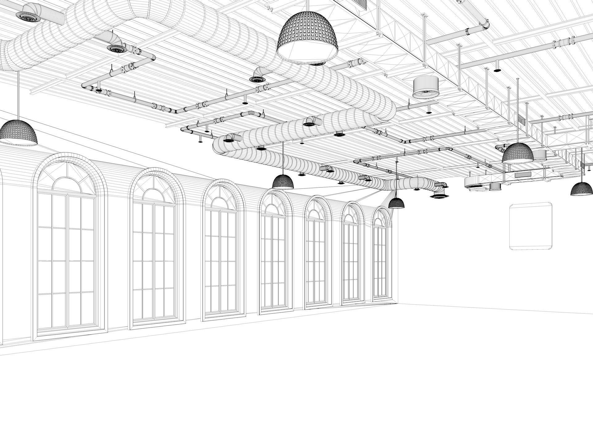 Loft office interior 2 3D model_11