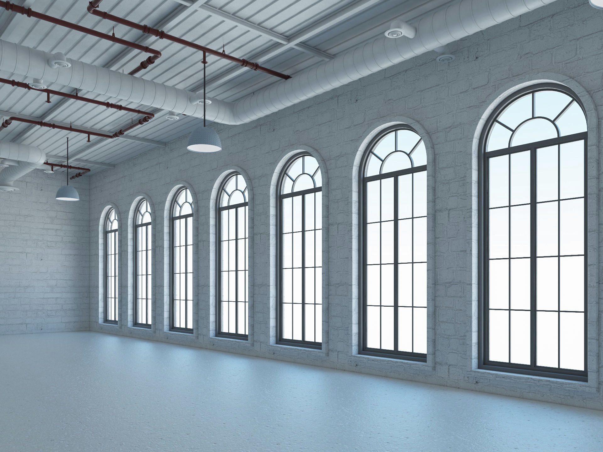 Loft office interior 2 3D model_3