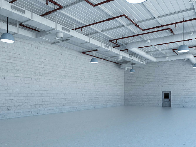 Loft office interior 2 3D model 6