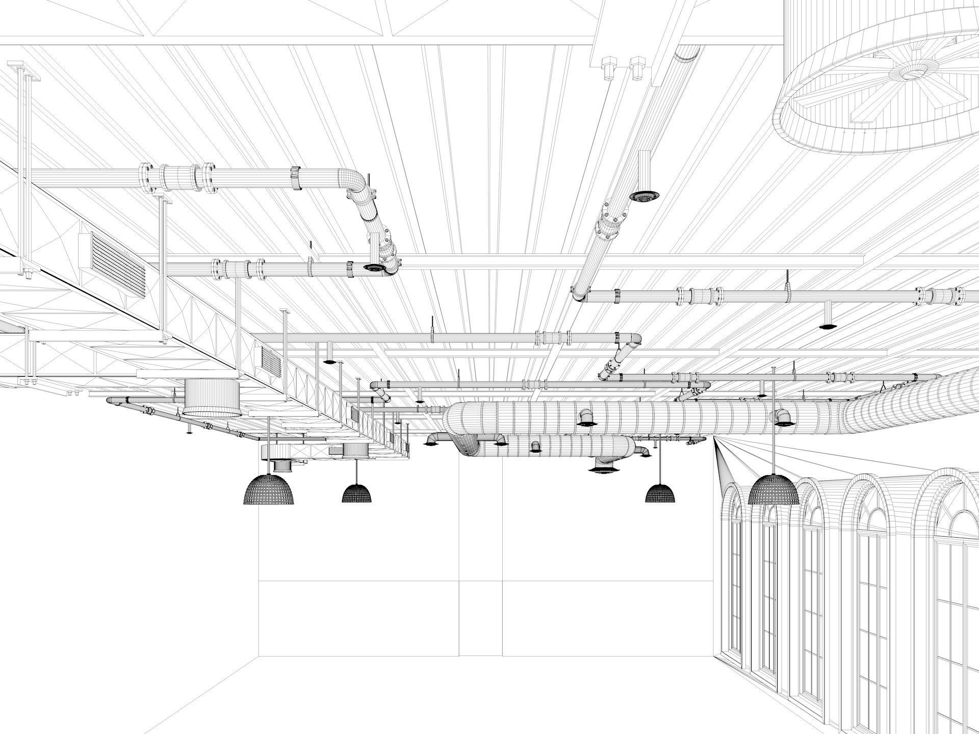 Loft office interior 2 3D model_10