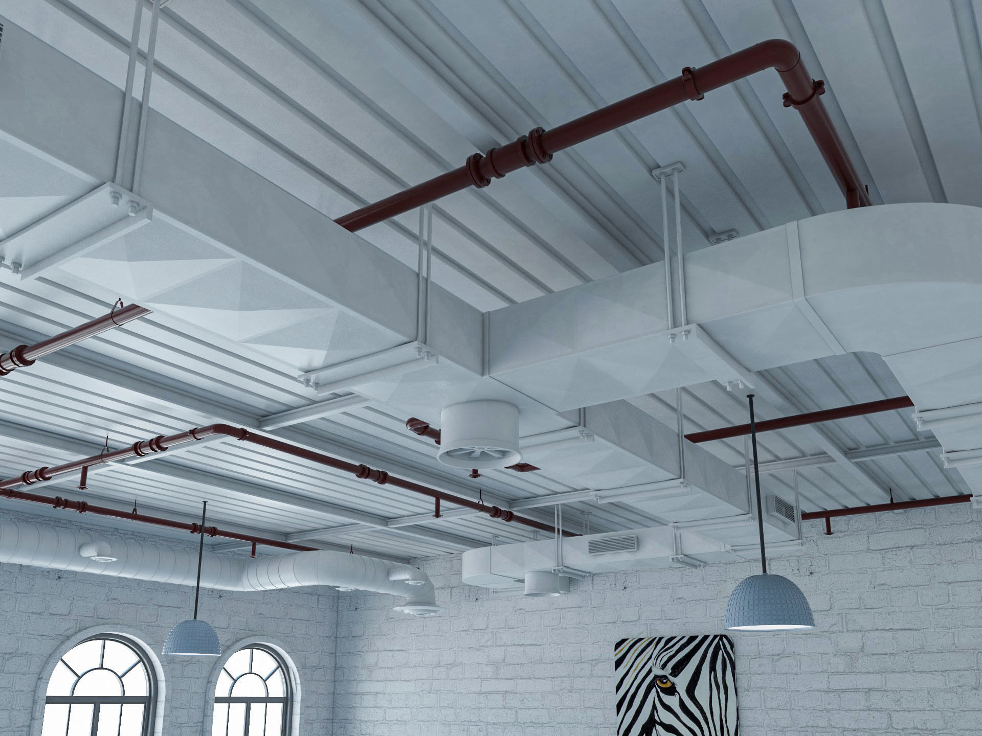 Loft office interior 2 3D model_8