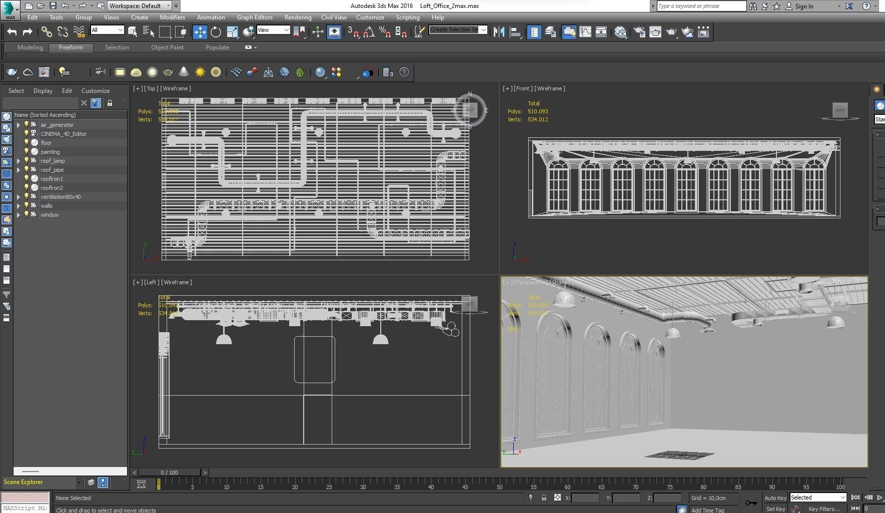 Loft office interior 2 3D model_22
