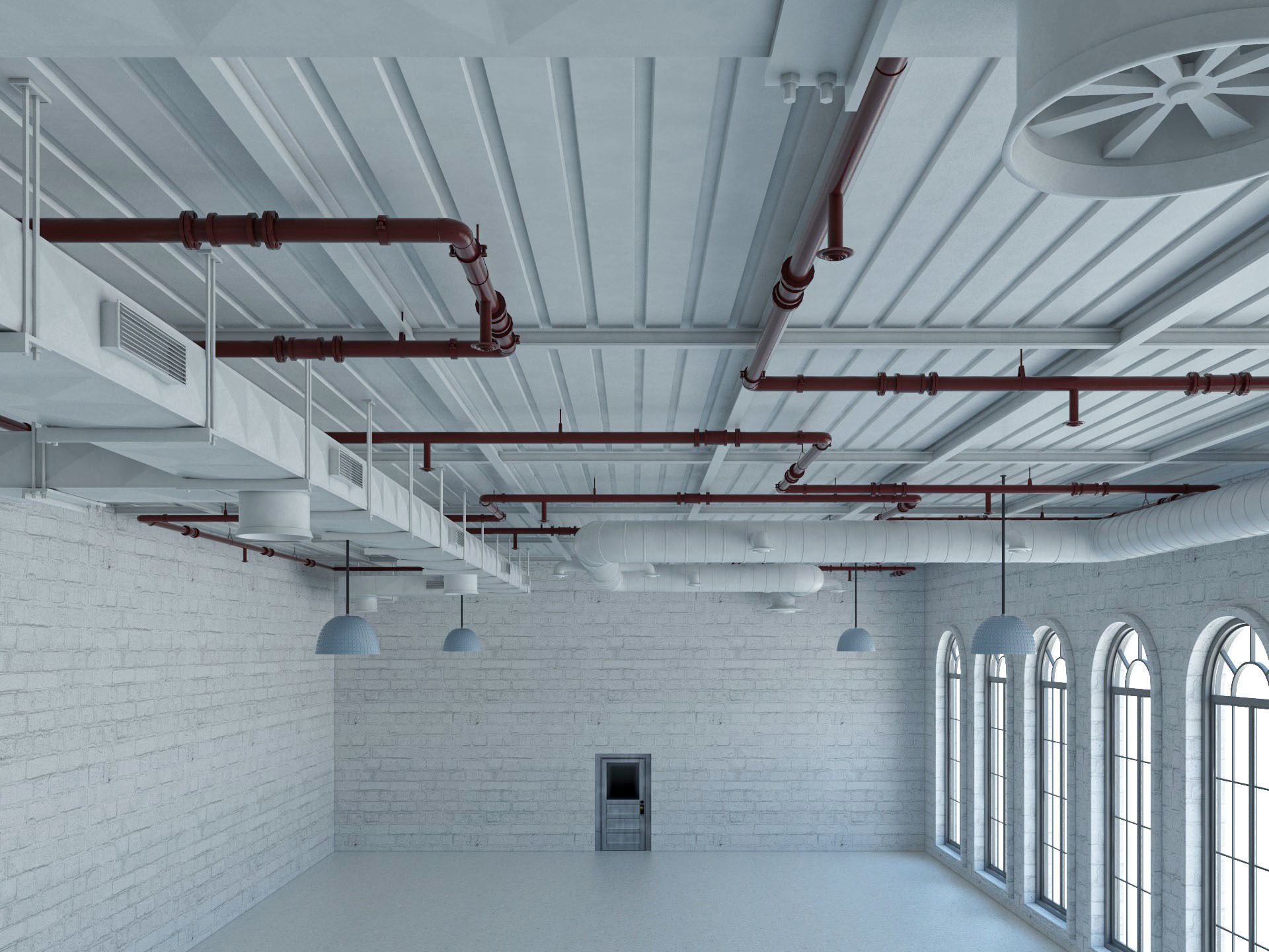 Loft office interior 2 3D model_4