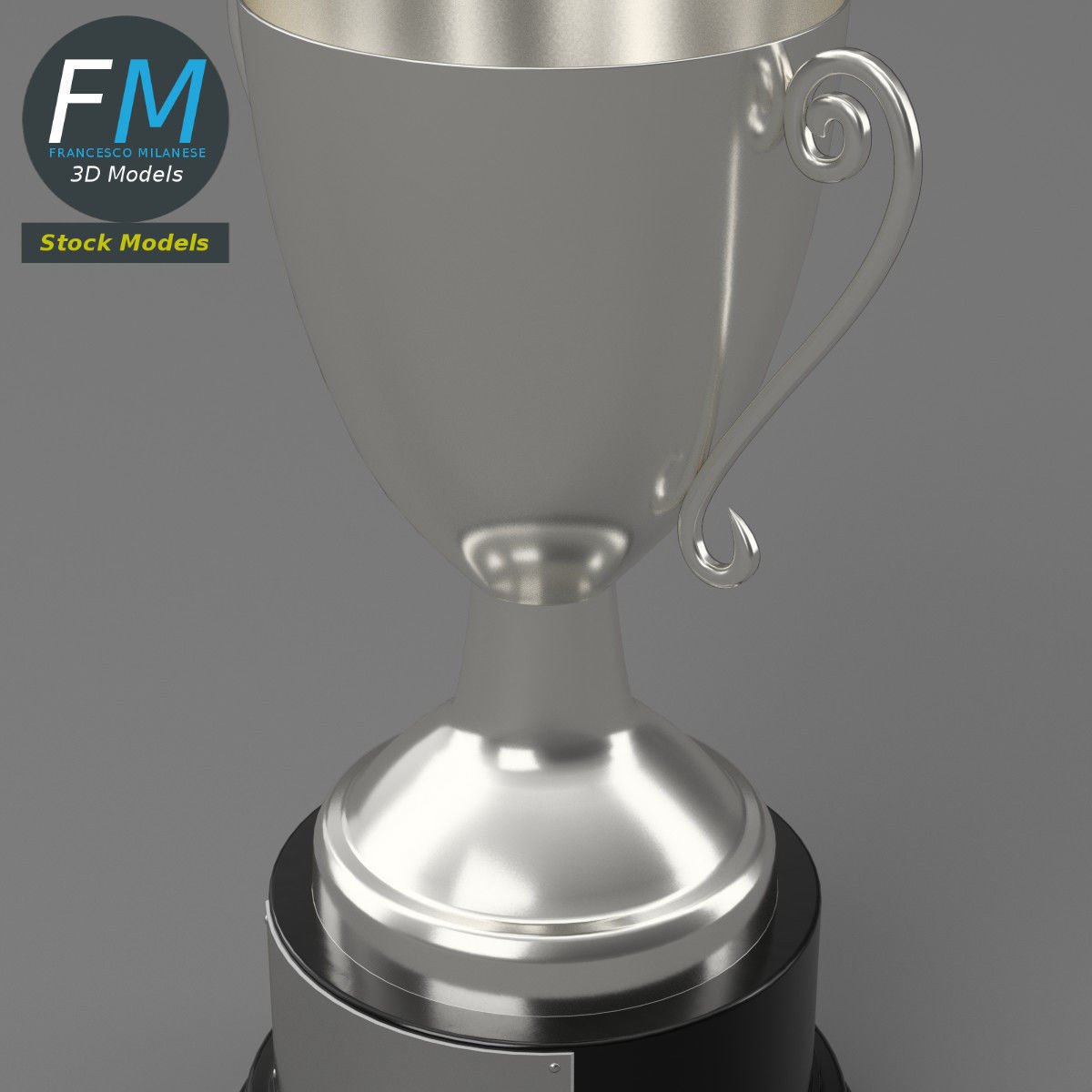 Silver trophy cup 3D model_5