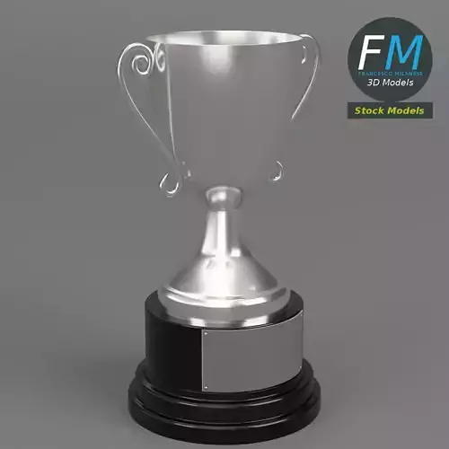Silver trophy cup 3D model