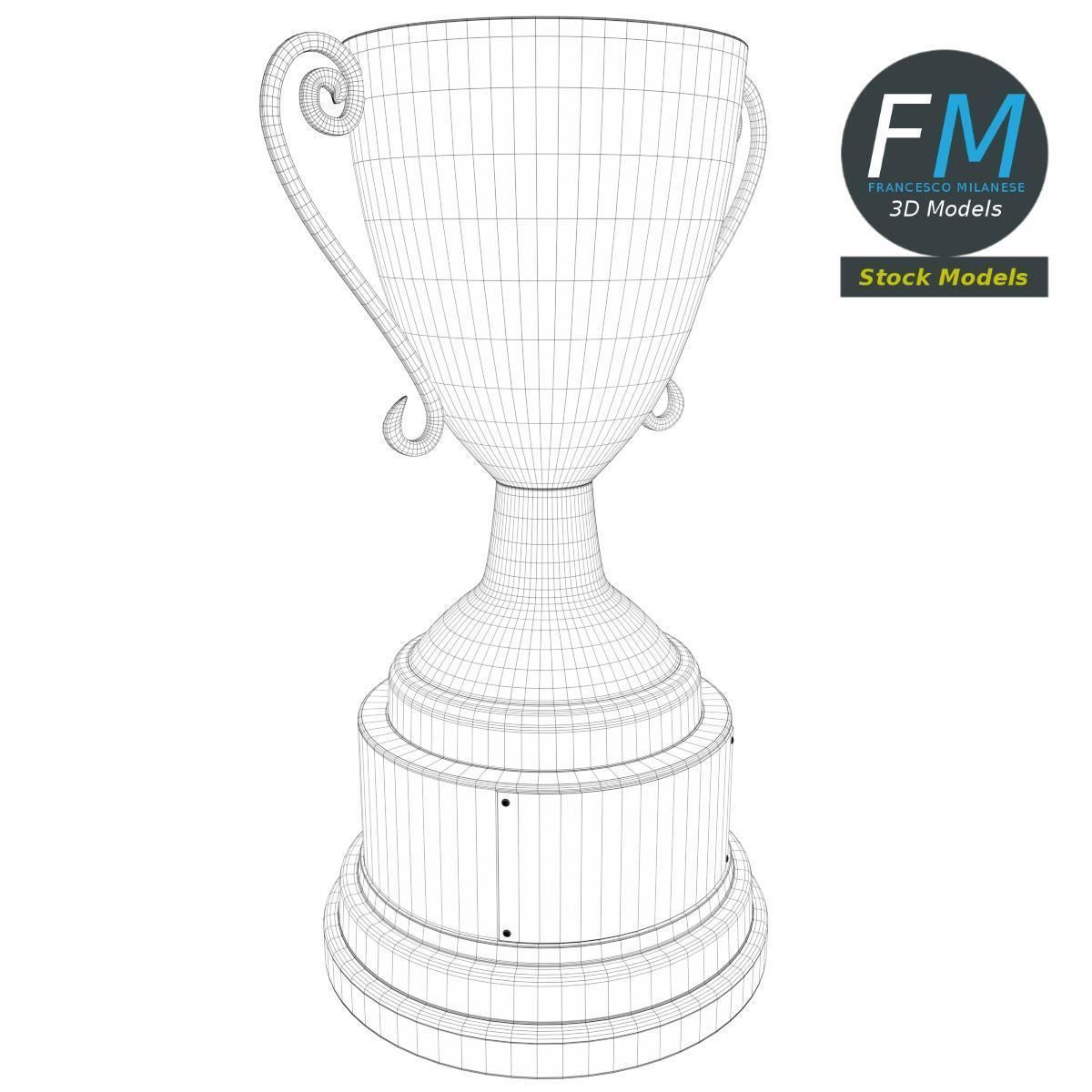 Silver trophy cup 3D model_7