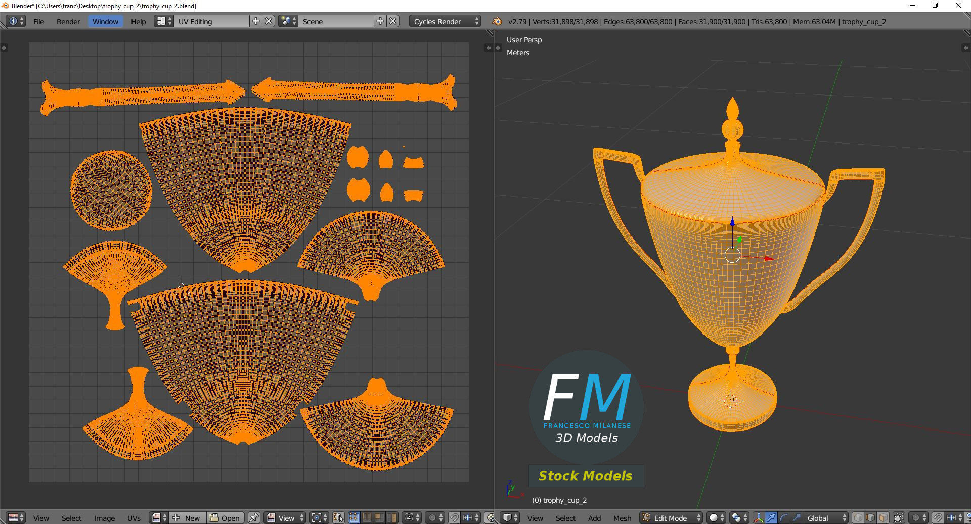 Trophy cup 2 3D model_10