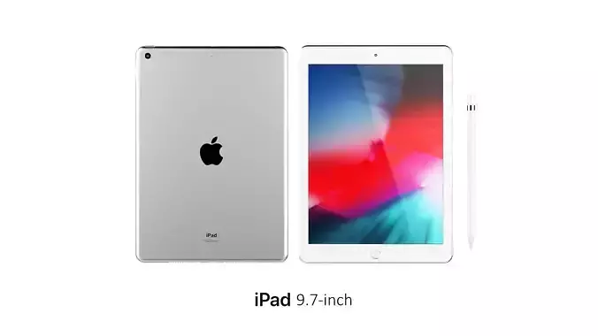iPad 9 7-inch Silver 3D model