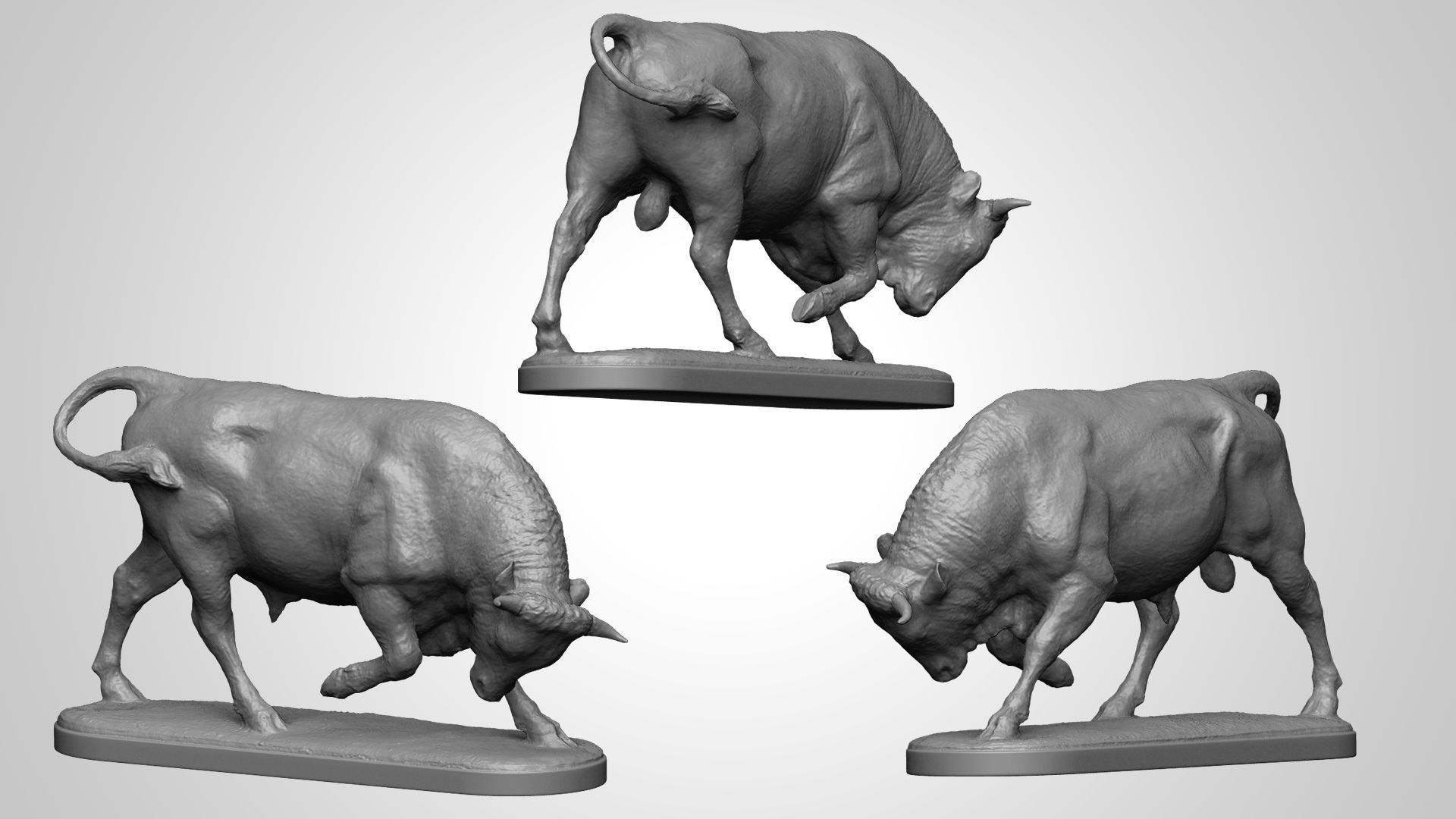 Bull Statue 3D print model_3