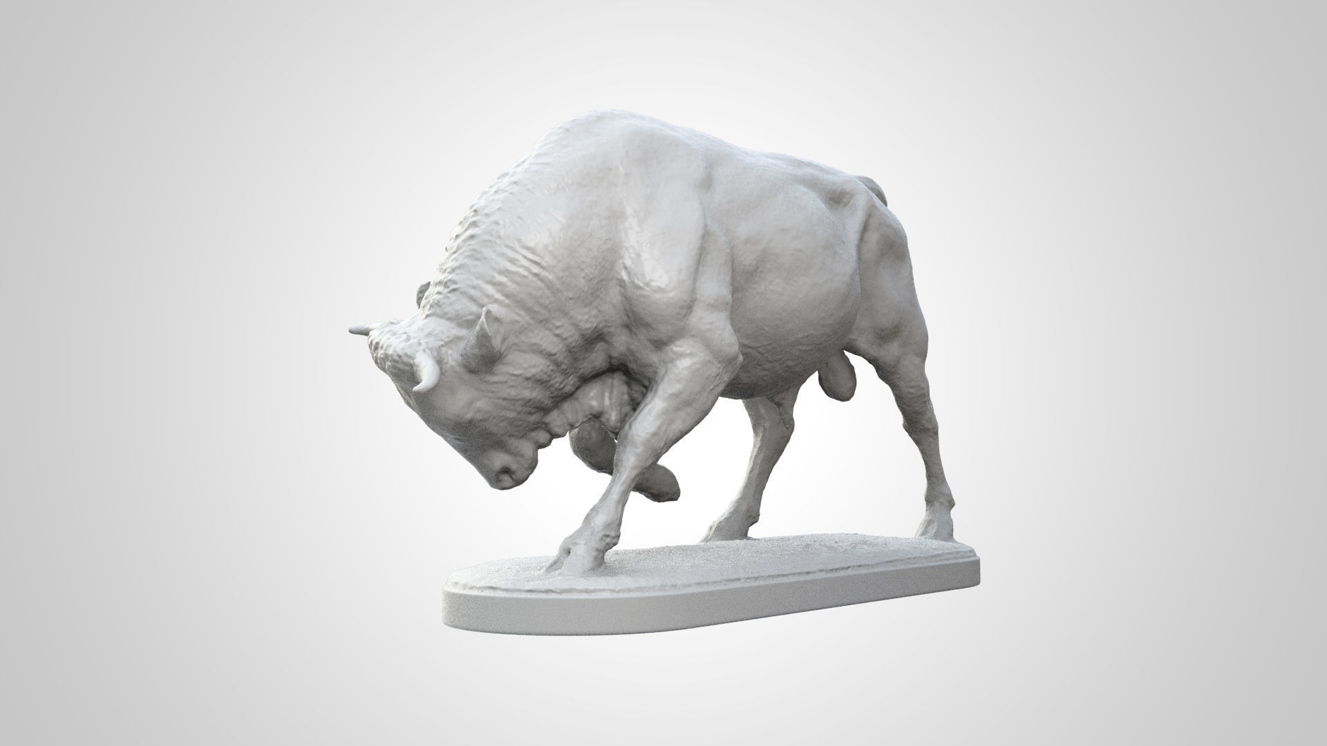Bull Statue 3D print model_2