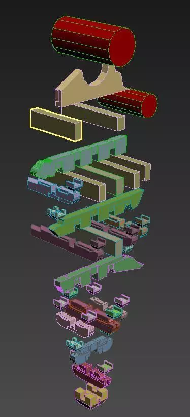 Ancient Chinese wooden architecture structure 3D model