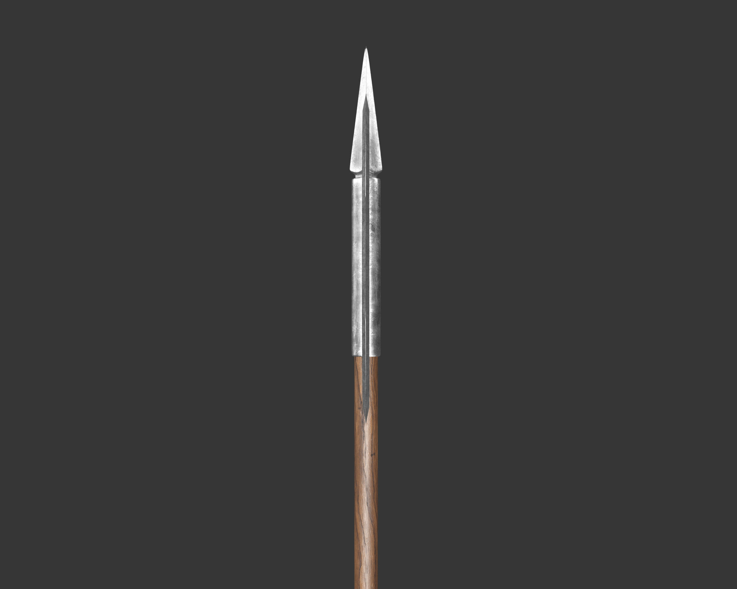 Medieval Elegant Weapon Pole Axe Low-poly 3D model_9