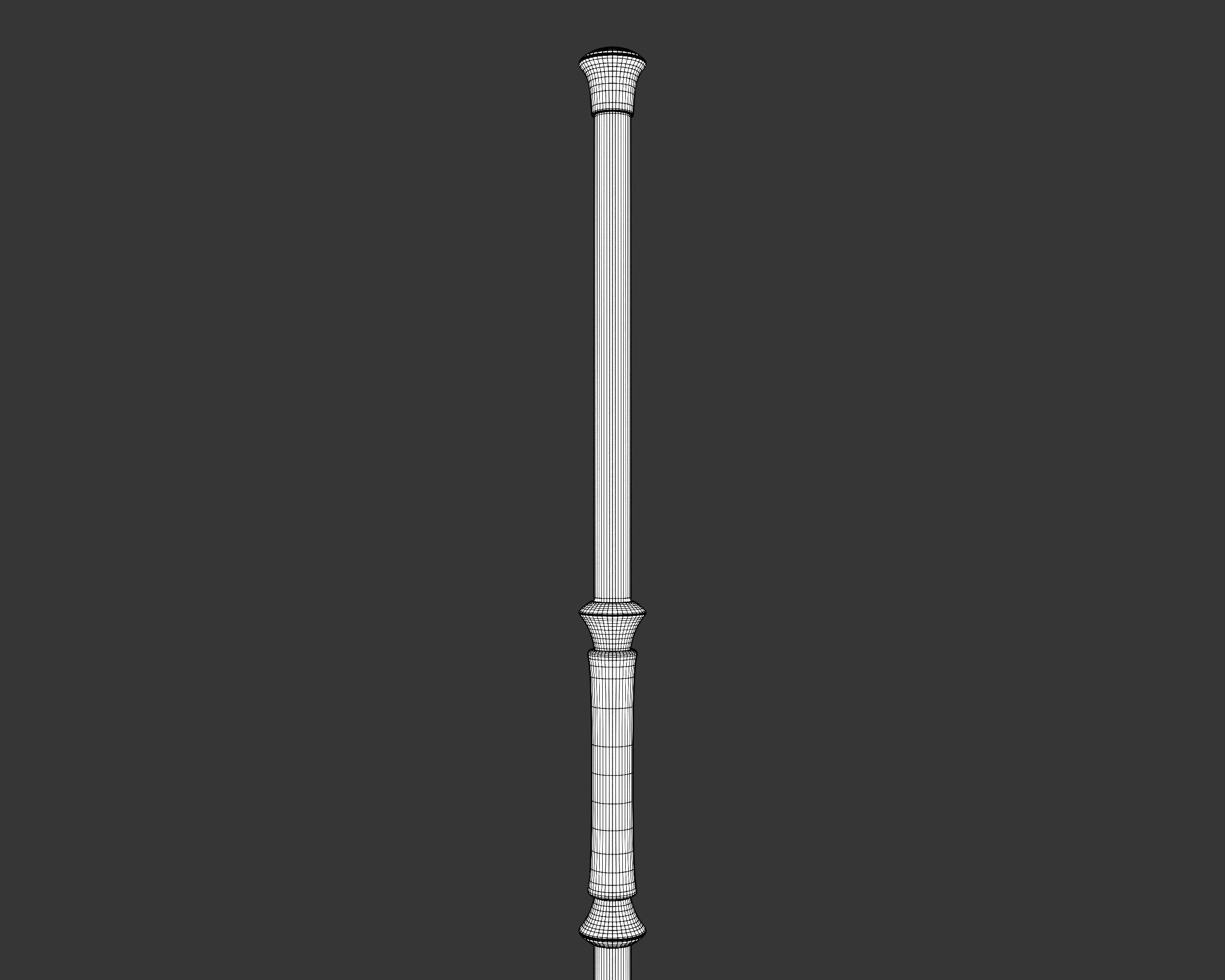 Medieval Elegant Weapon Pole Axe Low-poly 3D model_14