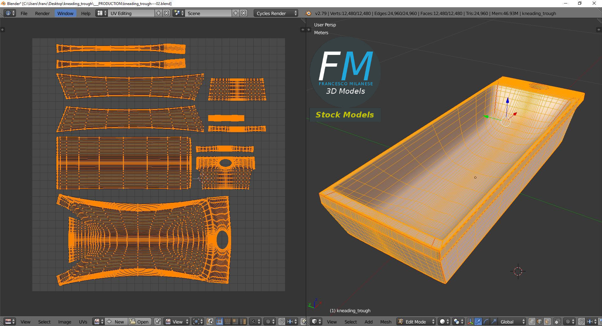 Kneading trough 3D model_10