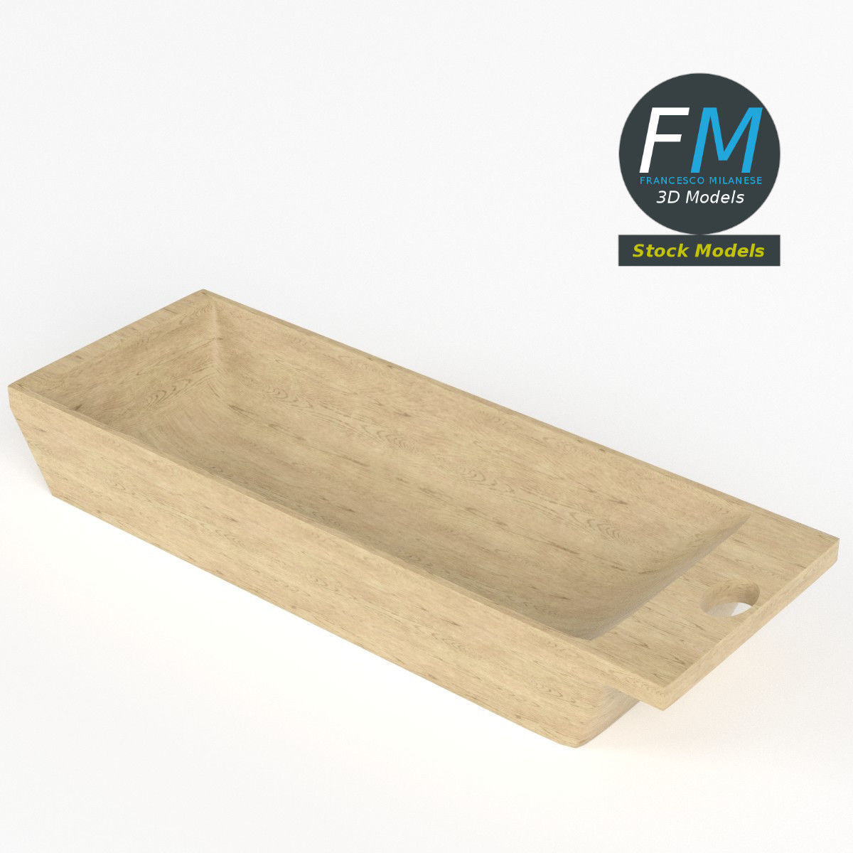 Kneading trough 3D model_2