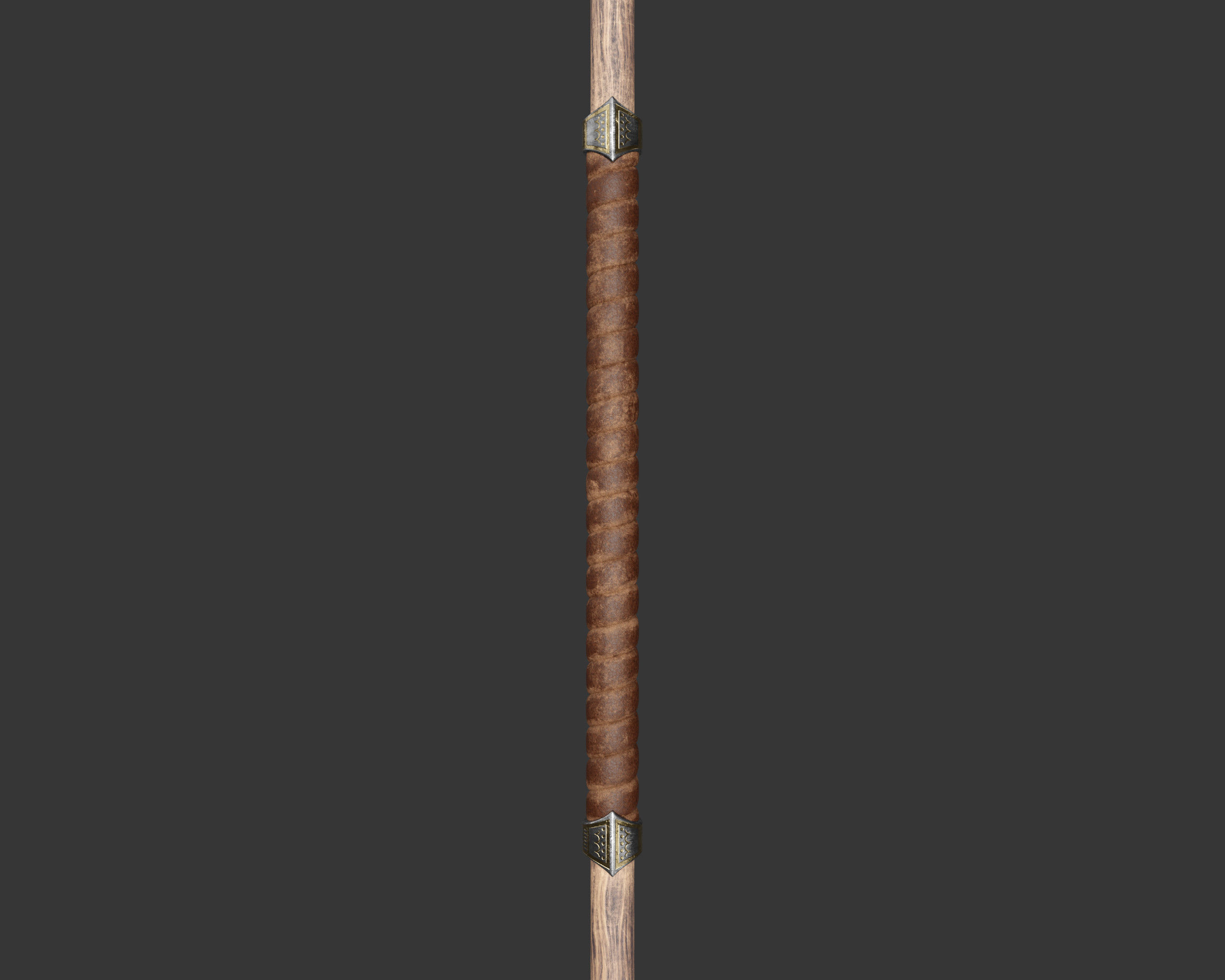 Medieval Noble Weapon Pole Axe Low-poly 3D model_9