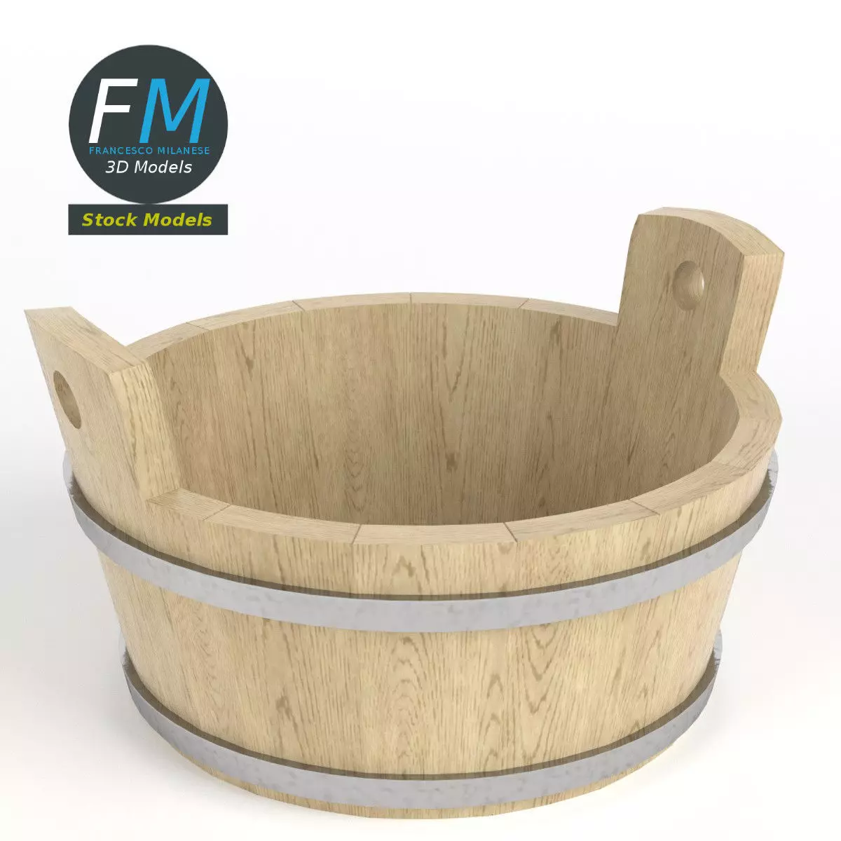 Round kneading trough 3D model_0