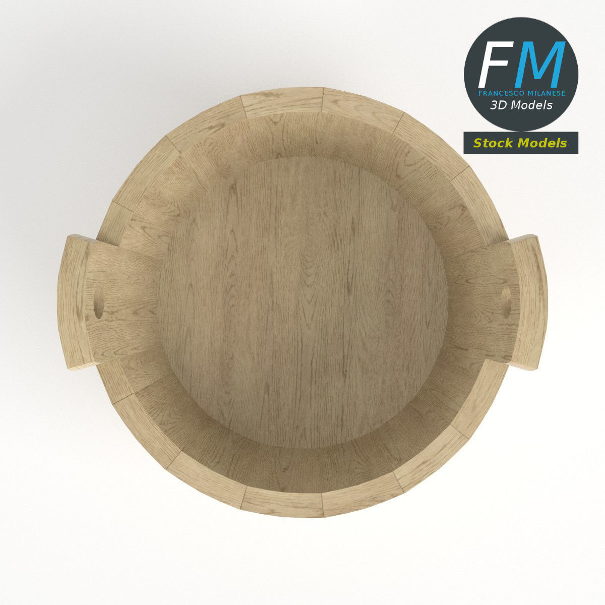 Round kneading trough 3D model_6