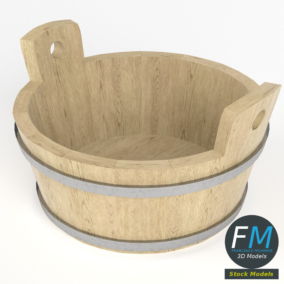 Round kneading trough 3D model_2